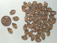 50 12mm Smoke Topaz Leaf Beads